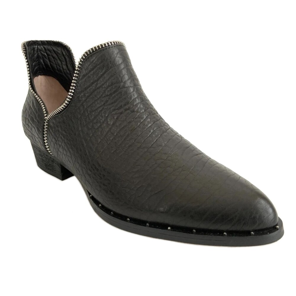 Senso Bessie Leather Cut-out Point-toe Ankle Boots Black 40